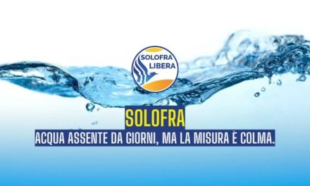 Solofra, Acqua assente da giorni, ma la misura è colma